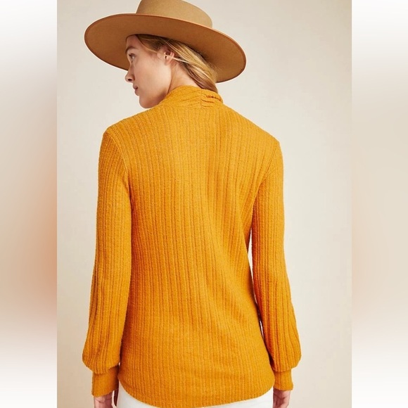 Maeve Anthropologie Rafela Hacci Surplice Top Ribbed Wrap M - Picture 4 of 12